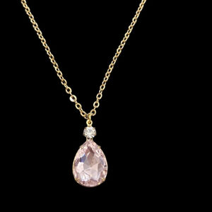 NWT Clear Swarovski, Light Pink Crystal Pendant Necklace